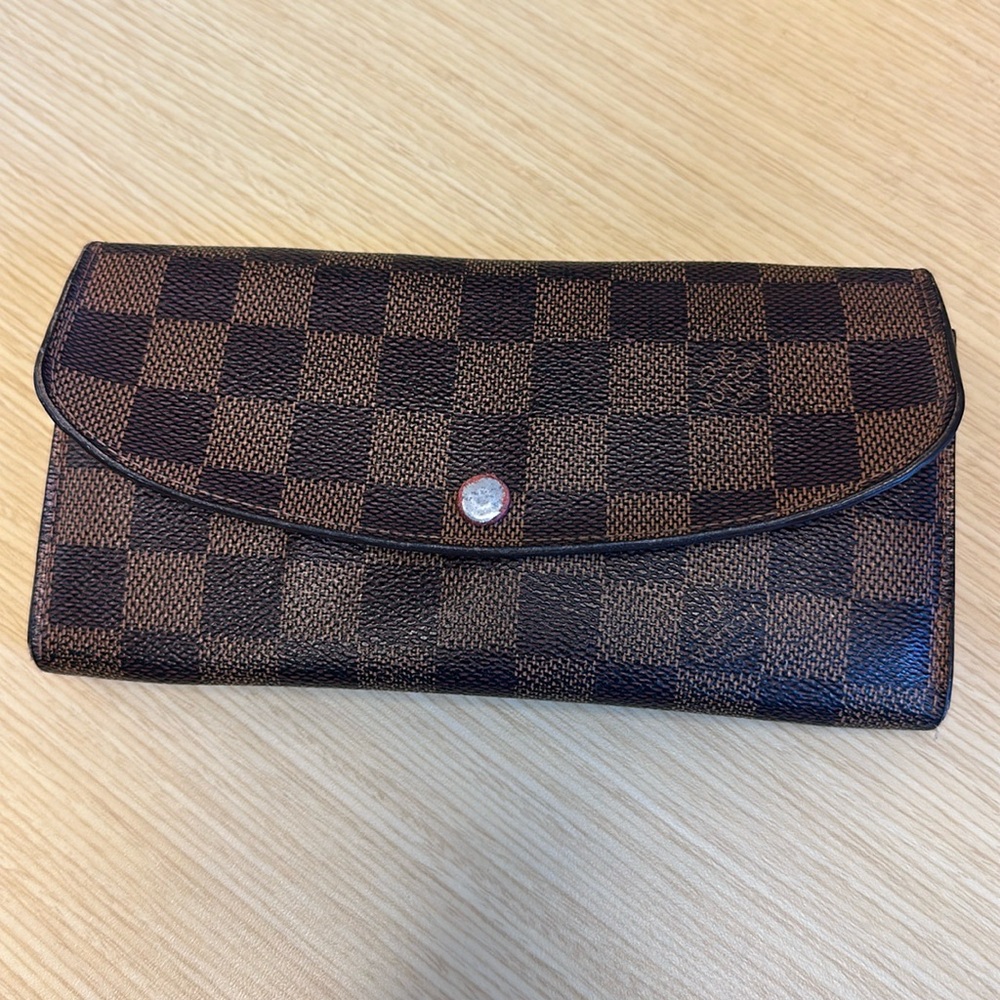 Louis Vuitton Emilie Wallet - Damier Ebene with Red Lining